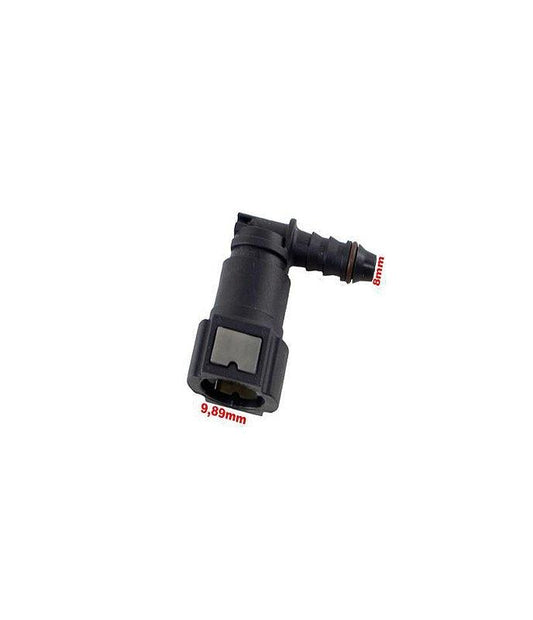 Conector Quick 9,89mm X 8mm Universal 90 graus - Paraiso das Mangueiras