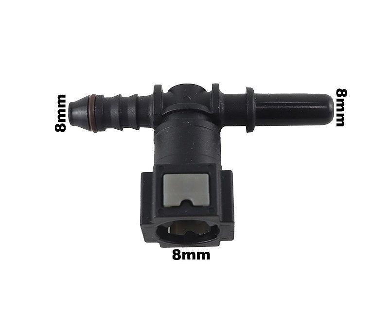 Conector Quick T 8mm Universal - Paraiso das Mangueiras Conector Quick T 8mm Universal - Paraiso das Mangueiras