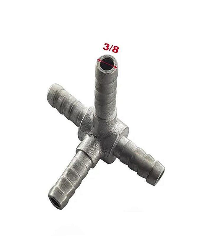 Conexão Adaptação Alumínio Golf 4 saídas 3/8 - Paraiso das Mangueiras