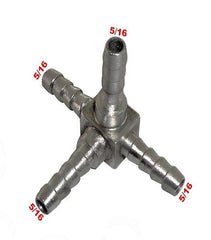 Conexão Adaptação Alumínio Golf 4 Saídas 5/16 - Paraiso das Mangueiras