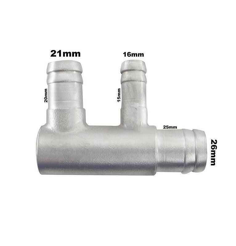 Conexão Alumínio Jetta Golf 20x14x25mm 037122058 - Paraiso das Mangueiras