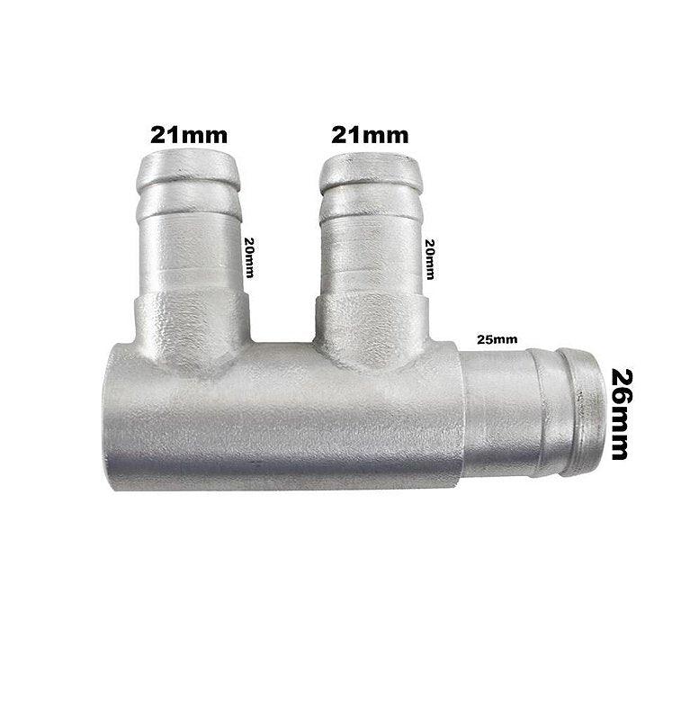 Conexão Alumínio Jetta Golf 20x20x25mm 037122058 - Paraiso das Mangueiras