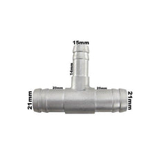 Conexão Alumínio Tee Redução Adaptação 20x14x20mm Universal - Paraiso das Mangueiras