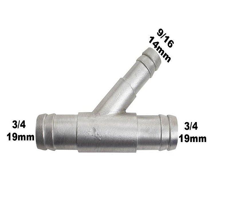 Conexão Alumínio Y Isolar Ar Quente Mini Cooper 3/4 3/4 9/16 - Paraiso das Mangueiras
