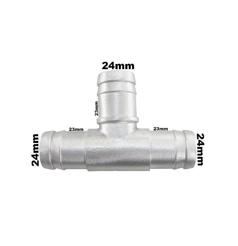 Conexão T Adaptação Emenda 7/8 22x22x22mm em Alumínio - Paraiso das Mangueiras