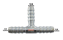 Conexão T Alumínio Mangueira Adaptação 1/4 6,5mm Universal - Paraiso das Mangueiras
