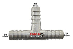 Conexão T Alumínio Mangueira Adaptação 3/8 9,5mm Universal - Paraiso das Mangueiras