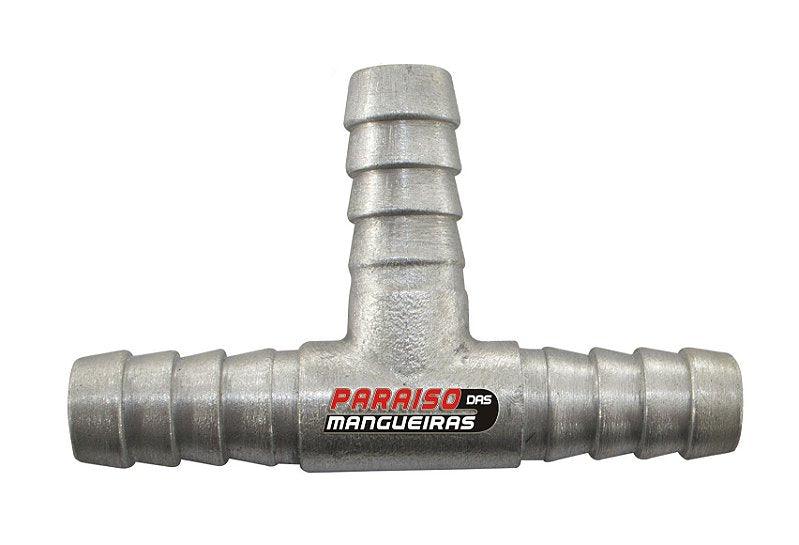 Conexão T Alumínio Mangueira Adaptação 3/8 9,5mm Universal - Paraiso das Mangueiras
