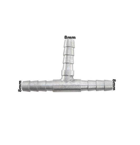 Conexão T Alumínio Mangueira Adaptação 5/16 8mm Universal - Paraiso das Mangueiras