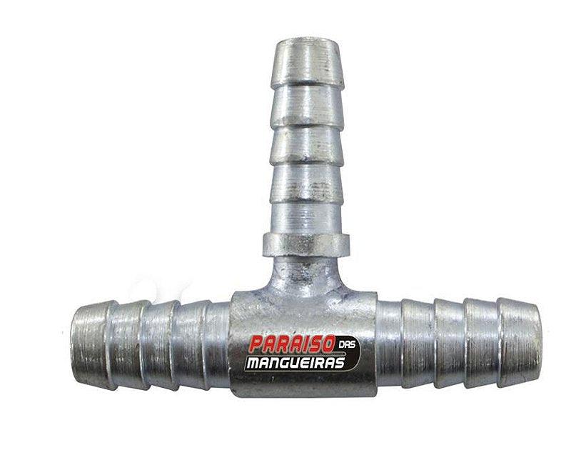 Conexão T Alumínio Mangueira Adaptação 5/16 9mm Universal - Paraiso das Mangueiras