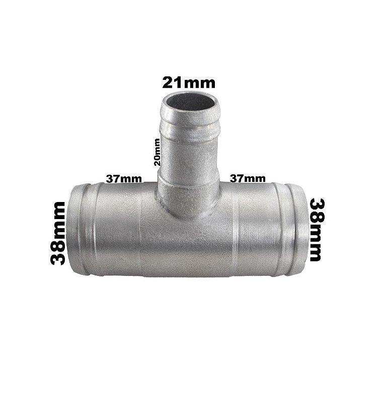Conexão T Aluminio Radiador Adaptação 37x20x37mm Universal - Paraiso das Mangueiras