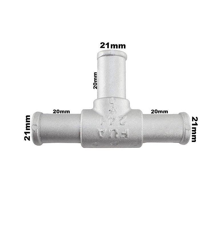 Conexão T Aluminio Redução 20x20x20mm Adaptação Universal - Paraiso das Mangueiras