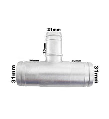 Conexão T Aluminio Redução 30x20x30mm Adaptação Universal - Paraiso das Mangueiras