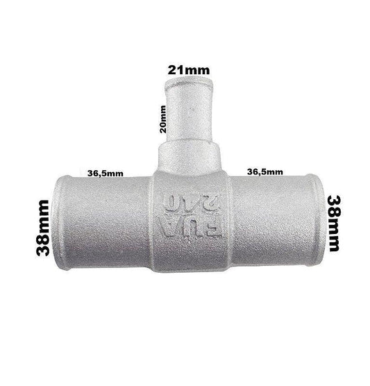 Conexão T Aluminio Redução 35x20x35mm Adaptação Universal - Paraiso das Mangueiras