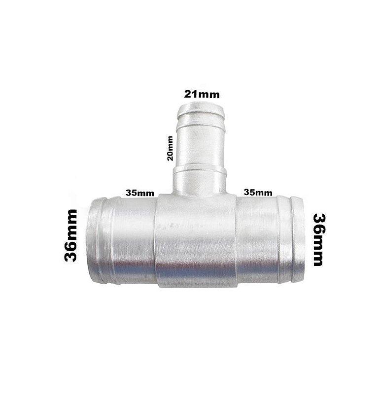 Conexão T Aluminio Redução 35x20x35mm Adaptação Universal - Paraiso das Mangueiras