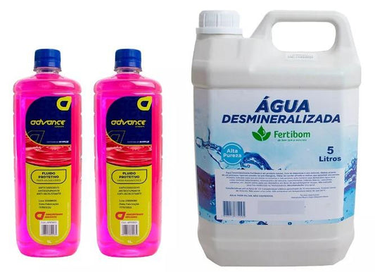 Kit 2 Aditivo Advance Concentrado + Agua Desmineralizada 5l - Paraiso das Mangueiras