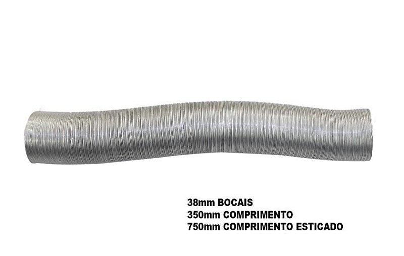 Mangueira Duto Ar Tubo Alumínio Adaptação 38mmX350mmX750mm - Paraiso das Mangueiras