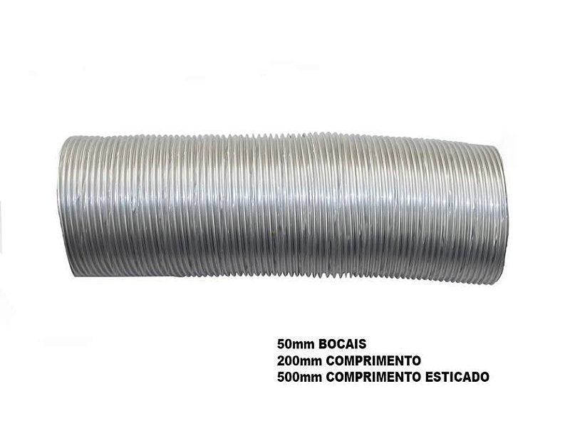 Mangueira Duto Ar Tubo Alumínio Adaptação 50mmX200mmX500mm - Paraiso das Mangueiras