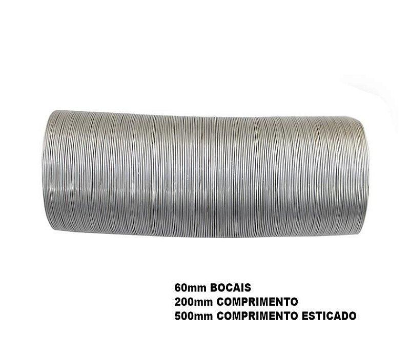 Mangueira Duto Ar Tubo Alumínio Adaptação 60mmX200mmX500mm - Paraiso das Mangueiras
