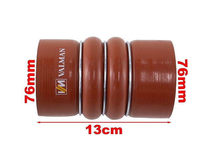 Mangueira Intercooler 76x132mm Vermelha Vw 13320/19370/24250 - Paraiso das Mangueiras