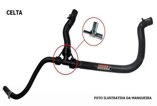 Tubo Adaptação Mangueira Ar Quente Celta Corsa Onix Prisma + Abraçadeiras - Paraiso das Mangueiras