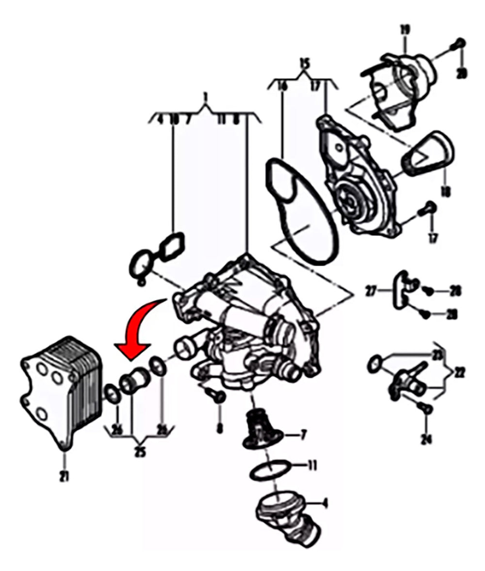 Tubo Conexão Bomba Agua Resfriador Jetta Tsi Tiguan Golf Gti - Paraiso das Mangueiras