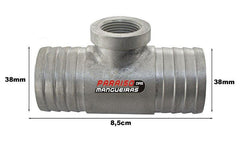 Tubo Conexão Cebolão Alumínio Adaptação 38mm Universal - Paraiso das Mangueiras