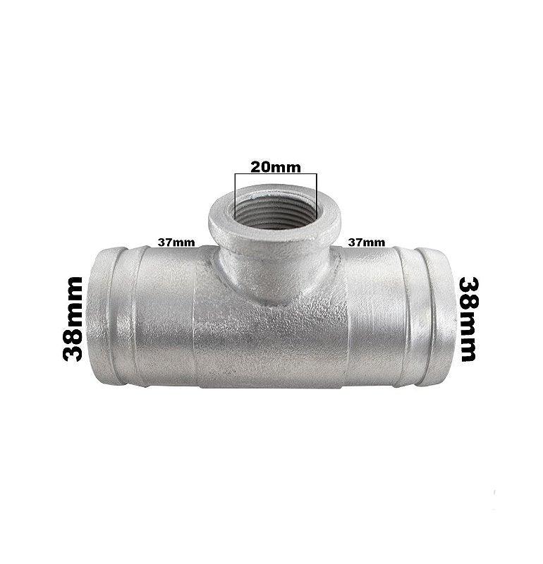 Tubo Conexão Cebolão Alumínio Adaptação 38mm Universal - Paraiso das Mangueiras