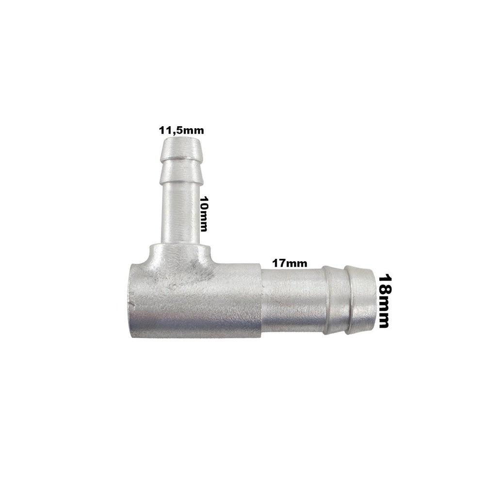 Tubo Cotovelo 90 Graus Com Redução De 5/8 Para 3/8 Aluminio - Paraiso das Mangueiras