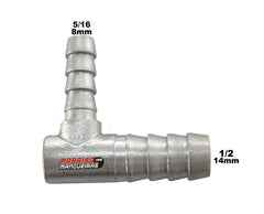 Tubo Cotovelo Adaptação Aluminio Mangueira 1/2 para 5/16 - Paraiso das Mangueiras