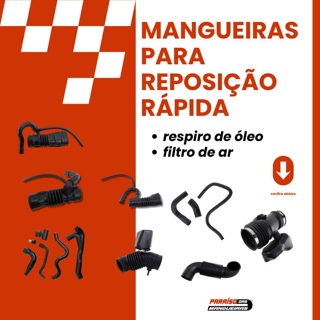 Mangueiras corretas no respiro de óleo e filtro de ar - Paraiso das Mangueiras