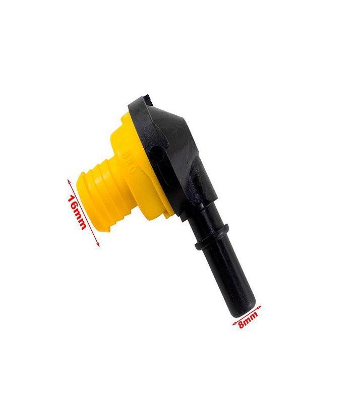 Válvula Hidrovácuo 90° Universal Com Borracha 16mm/8mm