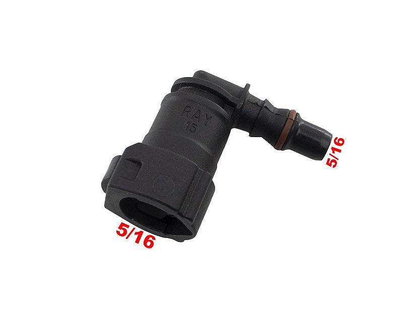 Conector Quick 90 Graus Mangueira Injeção 5/16 - Paraiso das Mangueiras
