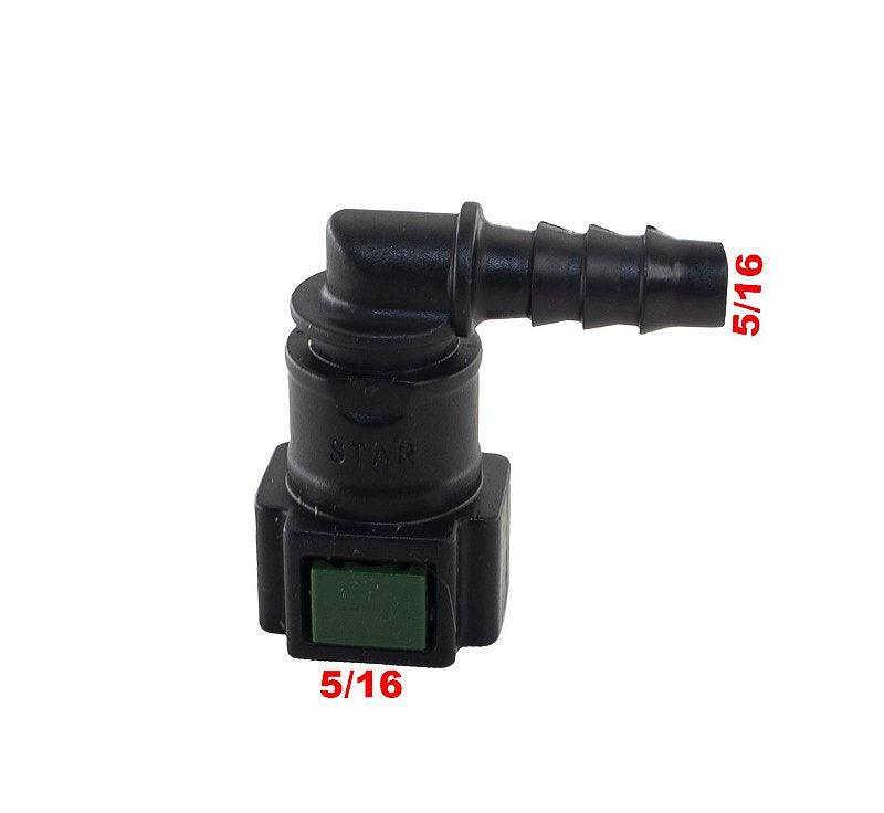 Conector Quick 90 Graus Mangueira Injeção 5/16 - Paraiso das Mangueiras Imagem principal do produto