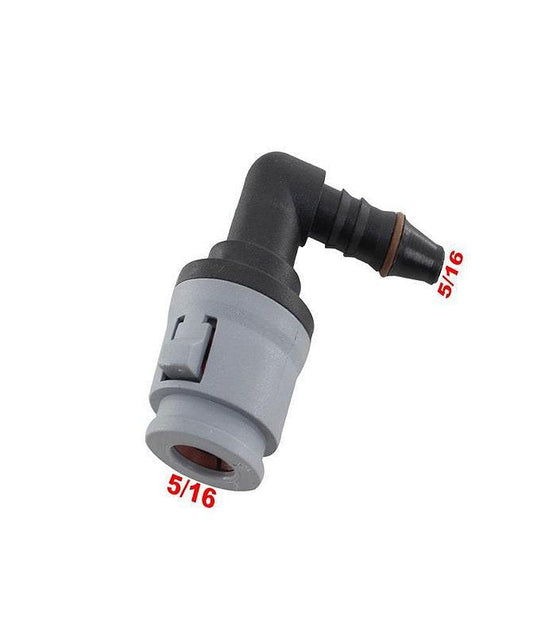 Conector Quick 90 Graus Mangueira Injeção Saida Longa 5/16 - Paraiso das Mangueiras