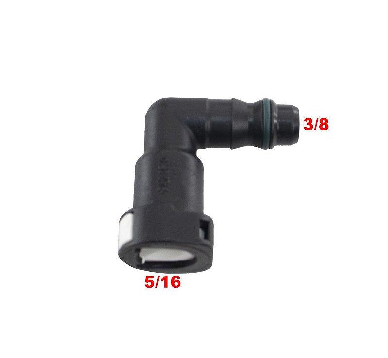 Conector Quick Cotovelo 90 Graus C/Anel 5/16 Para 3/8 - Paraiso das Mangueiras Imagem principal do produto