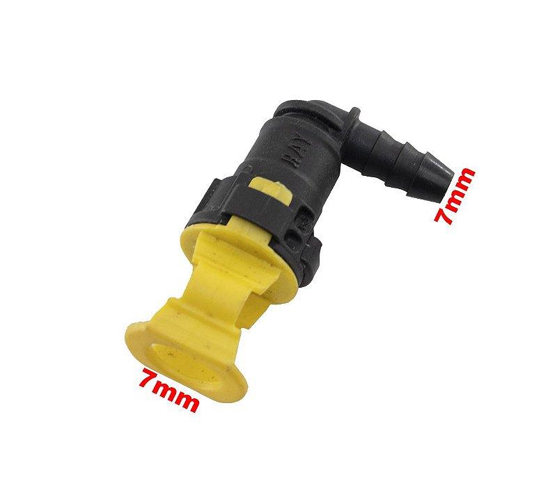 Conector Quick Plug 90 Graus Mangueira Injeção 7mm - Paraiso das Mangueiras