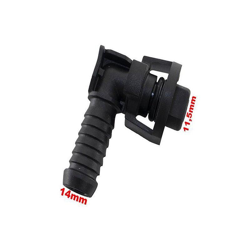 Conector Quick Plug 90 Graus Mangueira Reservatório C/ Trava - Paraiso das Mangueiras Imagem principal do produto