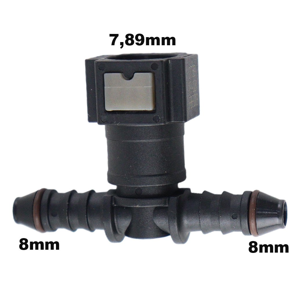 Conector Tee Quick Engate 8mm 5/16 Tubo Mangueira 7,89mm Imagem principal do produto