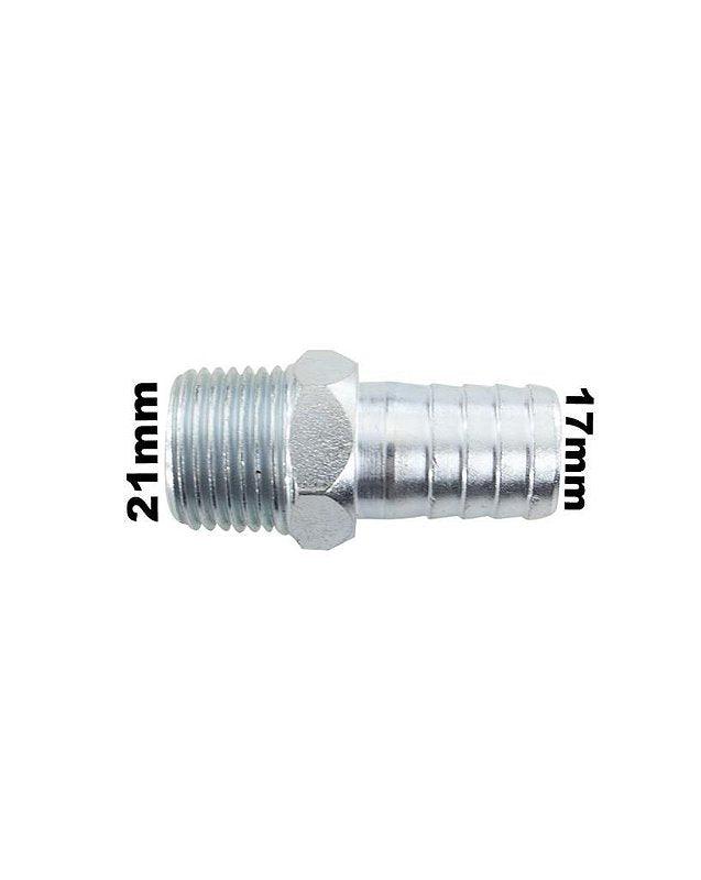Conexão Alumínio Nipe Espigão 24X17mm Coletor - Paraiso das Mangueiras Imagem principal do produto