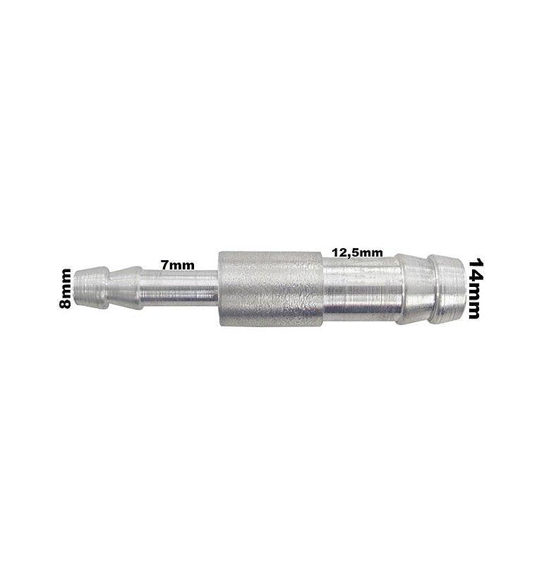Conexão Nipe Emenda Redução 1/2 para 1/4 12,5x7mm Alumínio - Paraiso das Mangueiras Imagem principal do produto