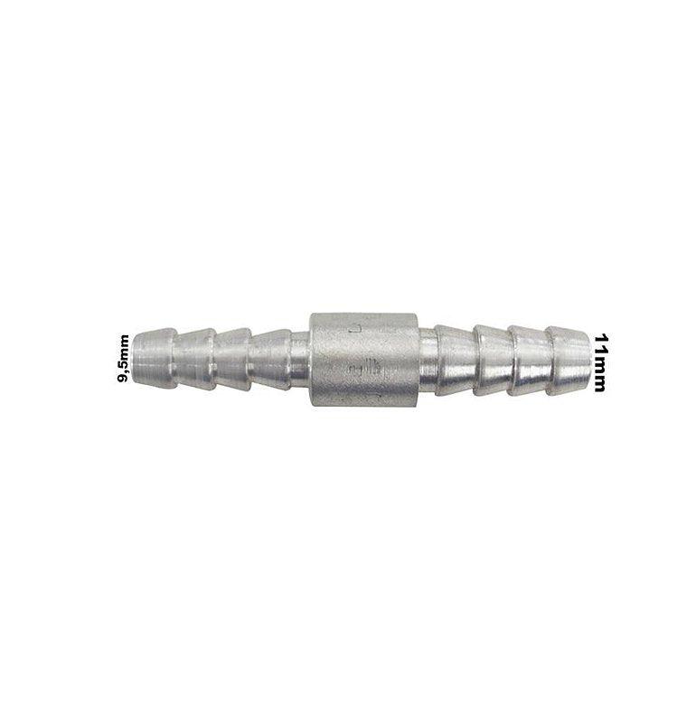Conexão Nipe Emenda Redução 3/8 x 5/16 11mm 9,5mm Alumínio - Paraiso das Mangueiras