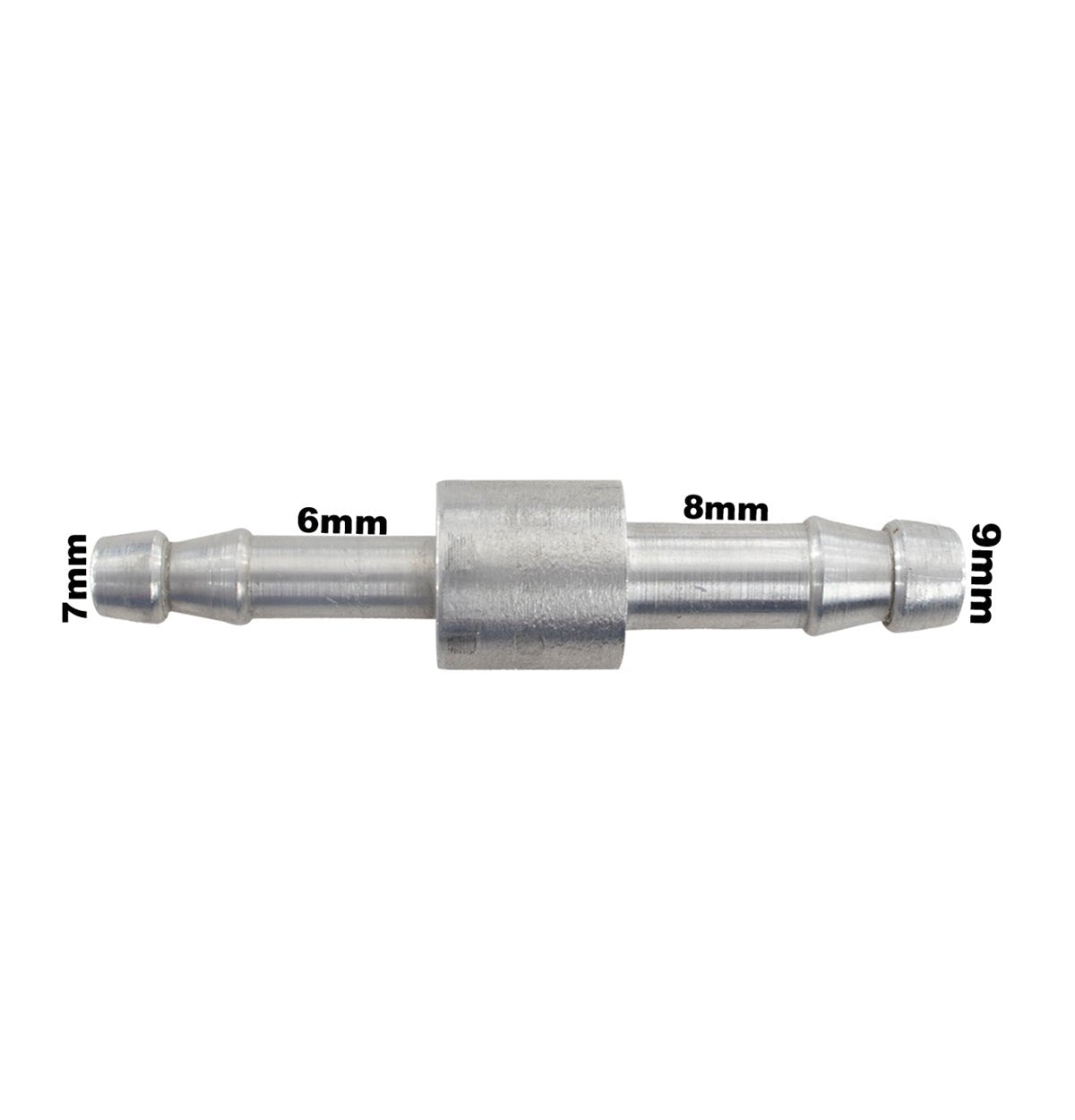 Conexão Nipe Emenda Redução 5/16 X 1/4 8mm 6mm Alumínio - Paraiso das Mangueiras