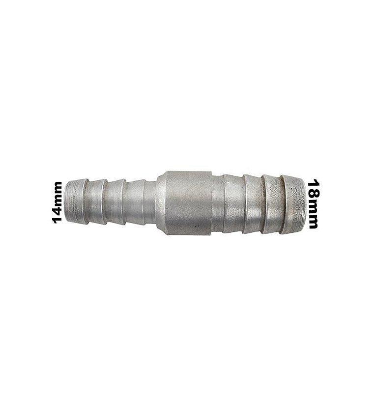Conexão Nipe Emenda Redução 5/8 x 1/2 18mm 14mm Alumínio - Paraiso das Mangueiras Imagem principal do produto