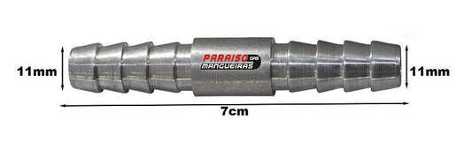 Conexão Nipe Mangueira 11mm Alumínio Emenda Universal - Paraiso das Mangueiras