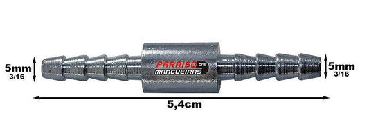 Conexão Nipe Mangueira 5mm Alumínio Emenda Universal - Paraiso das Mangueiras