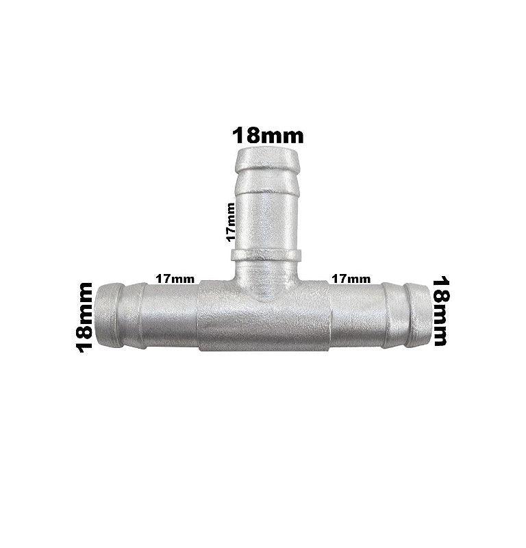 Conexão T Adaptação Emenda 16x16x16mm em Alumínio - Paraiso das Mangueiras Imagem principal do produto