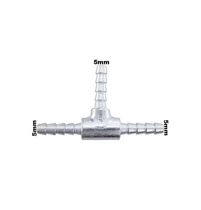 Conexão T Aluminio Brucutu Parabrisa 3/16 4mm Adaptação - Paraiso das Mangueiras Imagem principal do produto