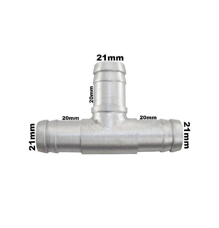 Conexão T Alumínio Mangueira Adaptação 3/4 19mm Universal - Paraiso das Mangueiras Imagem principal do produto