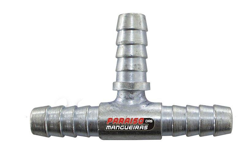Conexão T Alumínio Mangueira Adaptação 5/16 8mm Universal - Paraiso das Mangueiras
